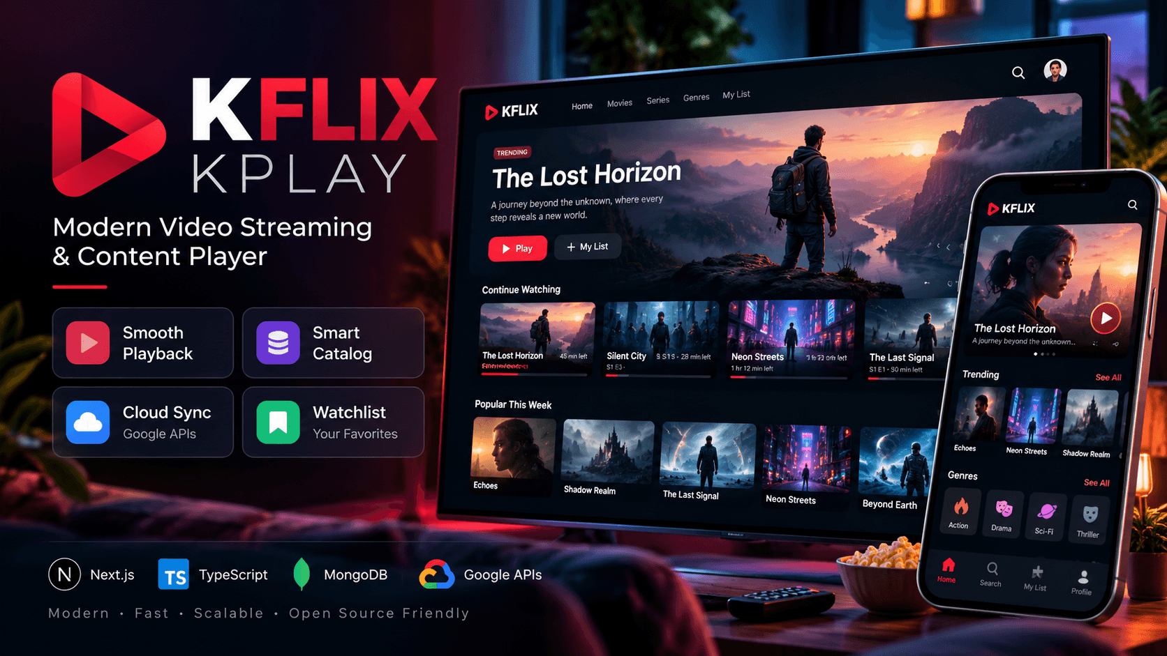 KFlix / KPlay — Modern Video Streaming & Content Player