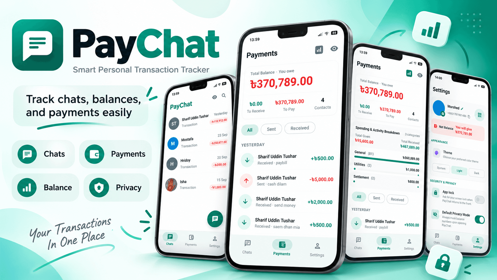 PayChat — FinTech Messaging & P2P Micro-Payment Android App